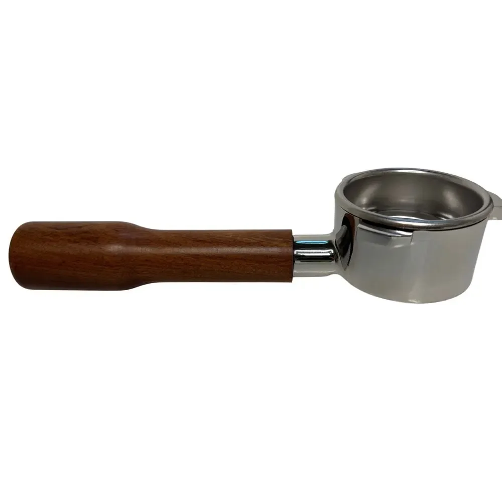54mm Bottomless Portafilter Coffee Espresso Filter Wooden Handle Latte Stencils